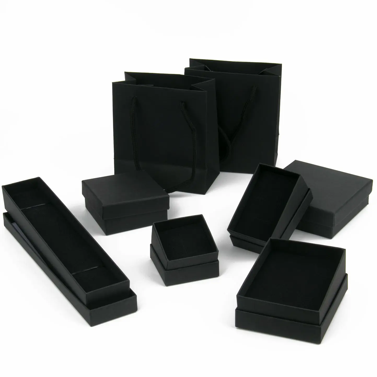 1PCS Black Square Jewelry Display Gifts Box Organizer Engagement for Ring Earring Brooch Necklace Bracelet Packaging Boxes