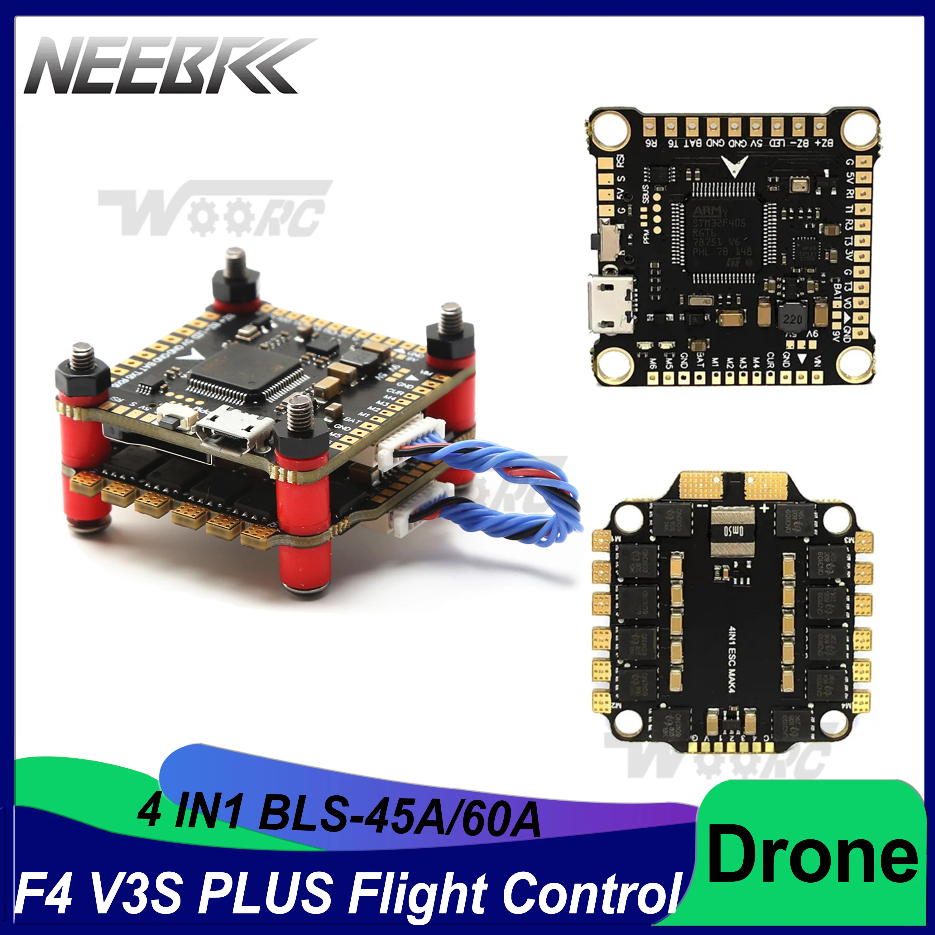 

Контроллер полета Betaflight F4V3S F4 V3 V3S PLUS FC, плата барометра OSD 45A 60A ESC для FPV гоночного дрона, квадрокоптера, Ру самолета