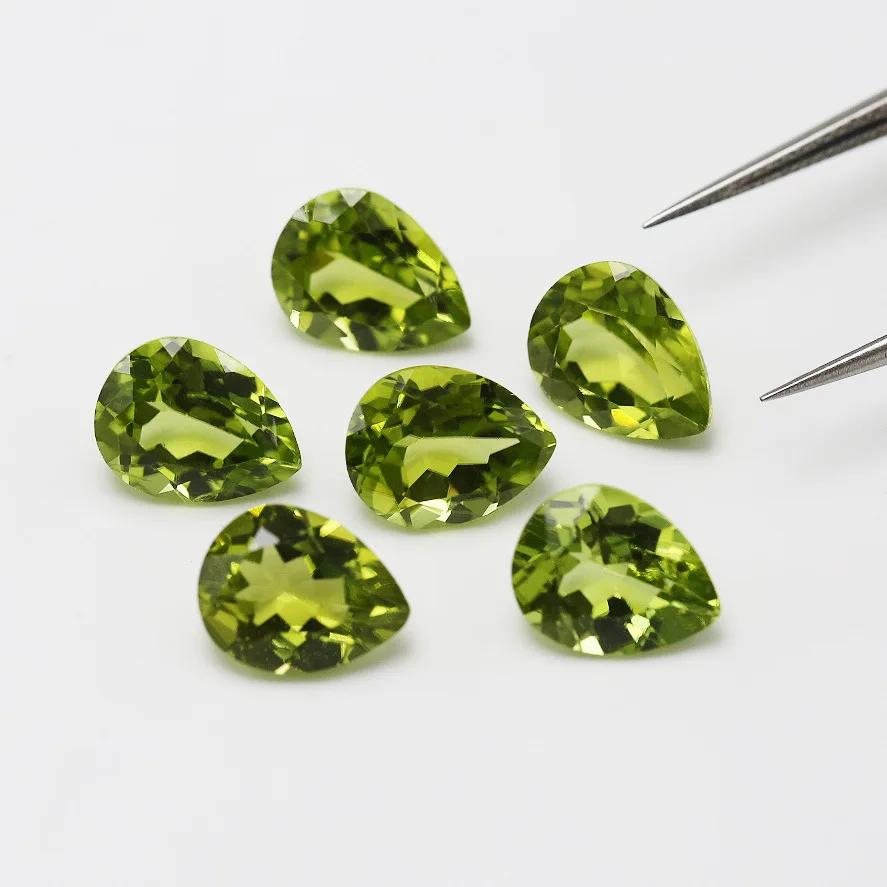 Natural Transparent AAA Quality Green Peridot Loose Gemstone Pear Shaped Cut Loose Various Sizes 3x5mm-7x9mm Lot