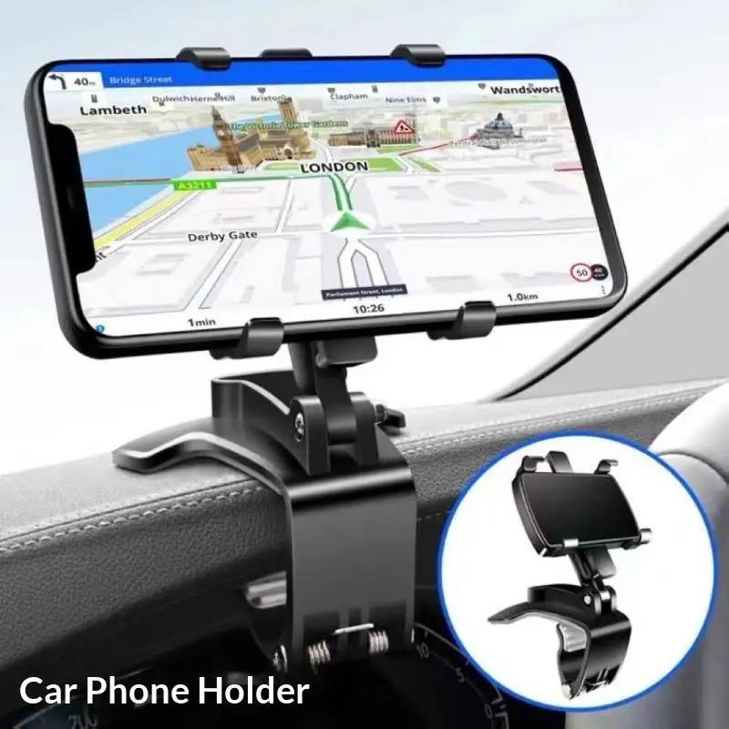 Supporto Universale per Telefono da Auto, Clip per Cruscotto, Supporto GPS per Cellulare, Staffa per Auto - immagine 2