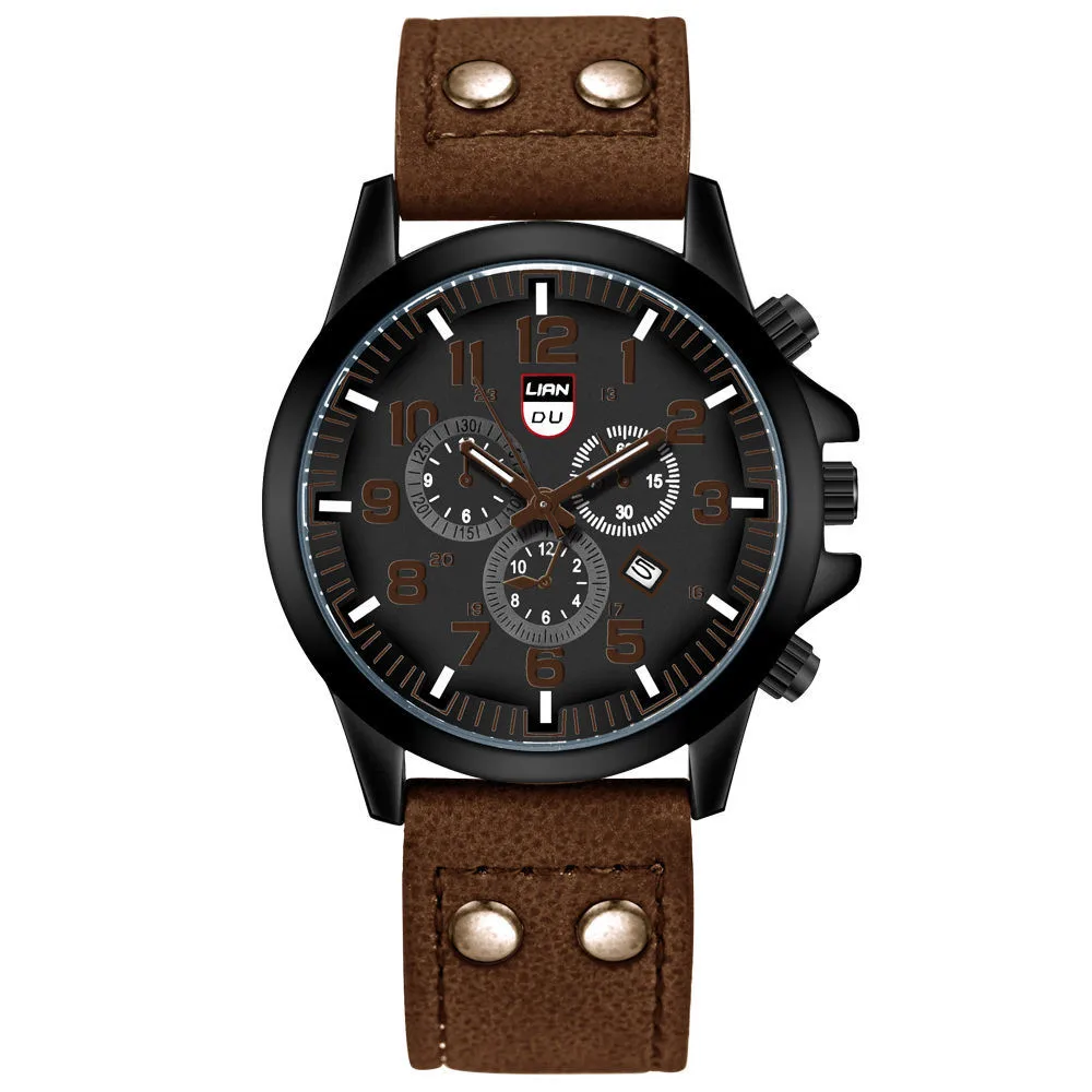 2022 Men's Quartz Watch Waterproof Outdoor Sports Wristwatches Mens Date Stainless Steel Military Analog Quartz Wrist Watch 6