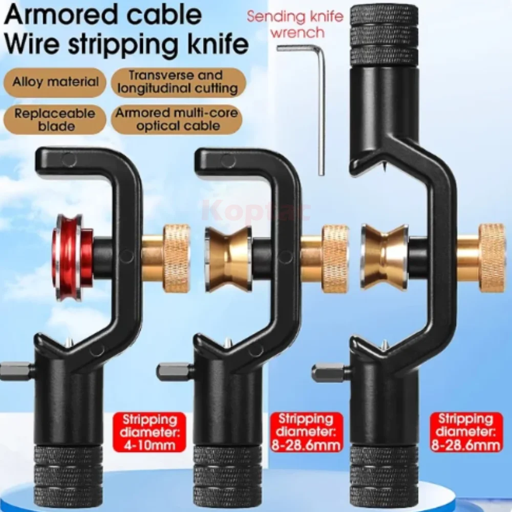 

ACS-2 Armored Stripping Knife 8-28.6mm&4-10mm Fiber Optic Jacket Slitter Sheath Cutter Cable Wire Stripper Tools
