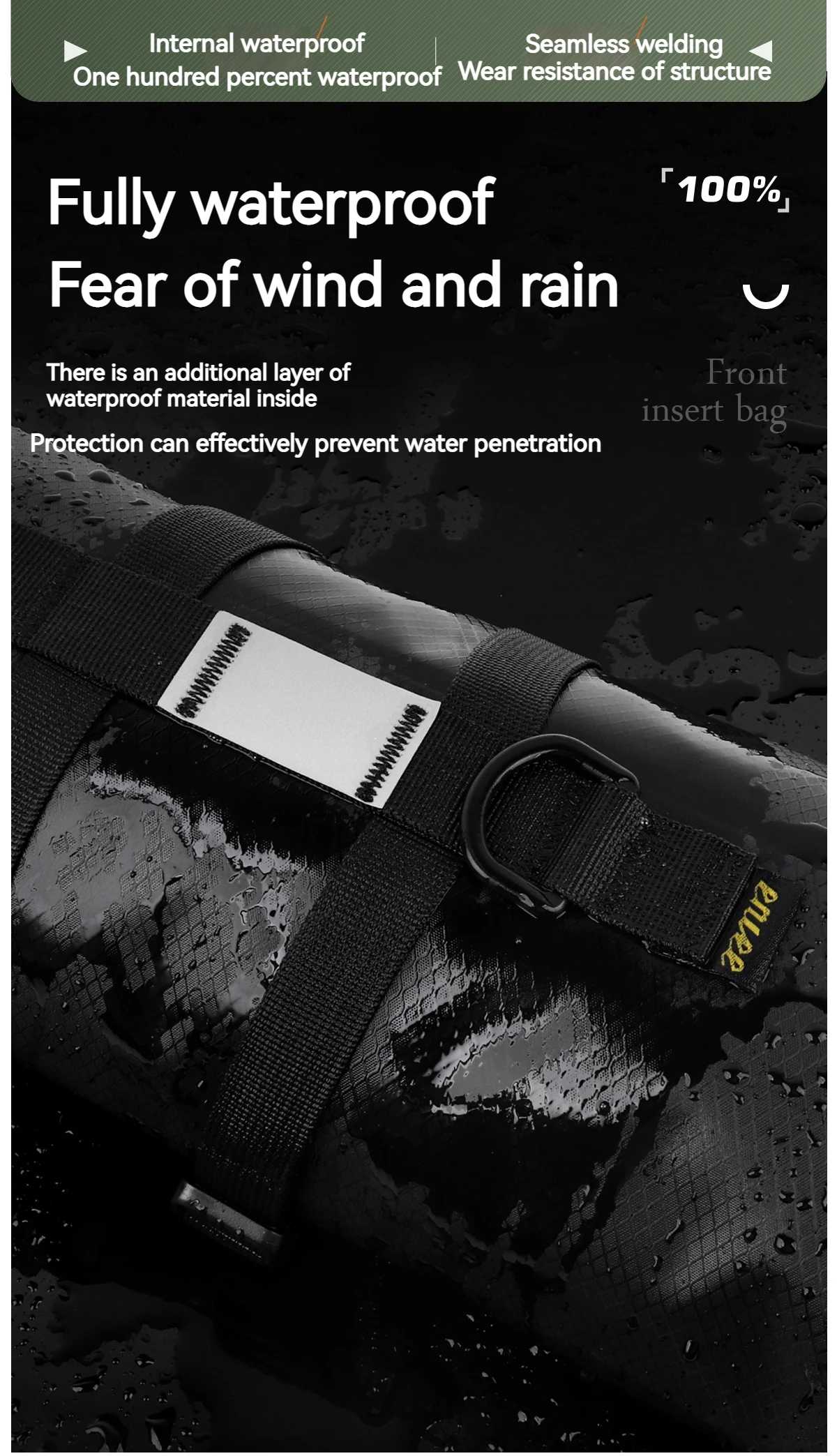 Description Picture 5 of itemToptrek Portable Waterproof Bicycle Fork Bag 5L Portable MTB Frame Trunk Road Bike Electric Scooter Bag Bicycle Front Tube Bag