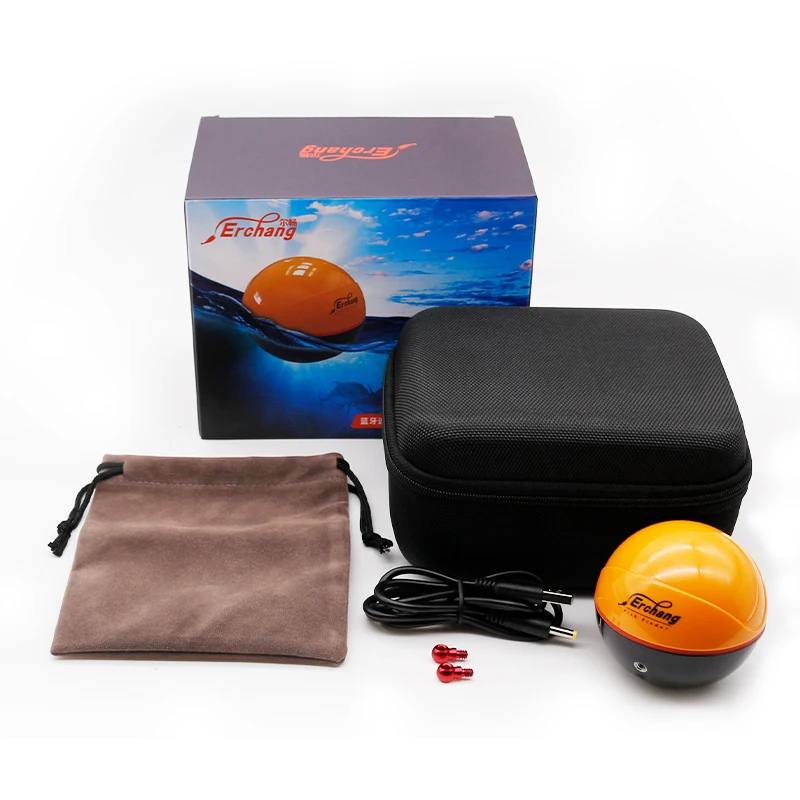 Erchang F68 Wireless Fish Finder Depth Echo Sounder Dual Frequency Sonar Alarm Transducer Fishfinder IOS&Android With GPS