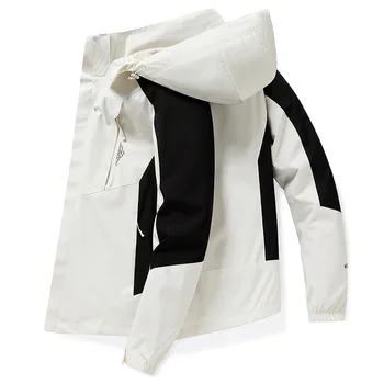 الربيع والخريف نمط وظيفي في الهواء الطلق سترة واقية الرجال ملابس العمل معطف مقنعين سترة تسلق الجبال دعوى وسيم سترة الرجال 4