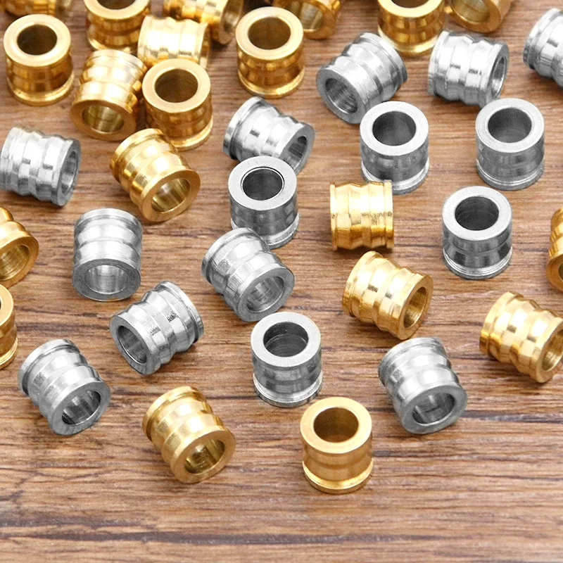 10 Stück Edelstahl 7x8mm große Loch-Abstandsperlen für DIY-Halsketten, Armbänder, Schmuckherstellung, Zubehör, Schmuckteile – Detail 3