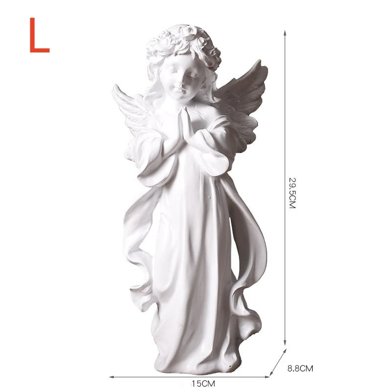 Description Picture 4 of itemLarge Size Praying Angel Resin Statues Desktop Art Figurine Decoration Home Office Cabinet Angel Decor Sculptures & Figurines
