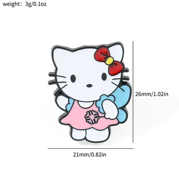 Anime Sanrio Kawaii Hello Kitty Brooch Creativity Metal Badge Cute Cartoon Badge Versatile Accessories Clothing Bag Decorate 4