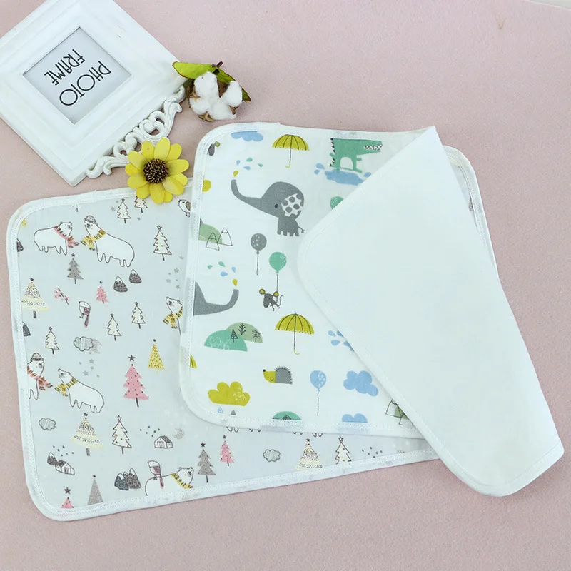 30*45 cm Baby Nappy Changing Pad Cotton Diaper Changing Cartoon Baby Waterproof Mattress Bed Stroller Infant Change Mat Cover
