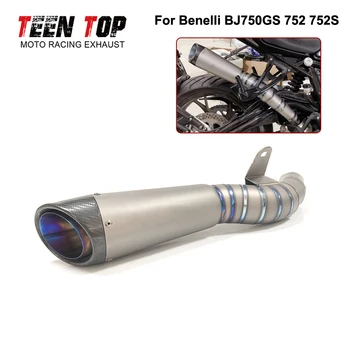 For Benelli BJ750GS 752 752S Slip-on Exhaust 2019-2022 Titanium Alloy Motorcycle Exhaust System Escape Carbon Motobike Silencer