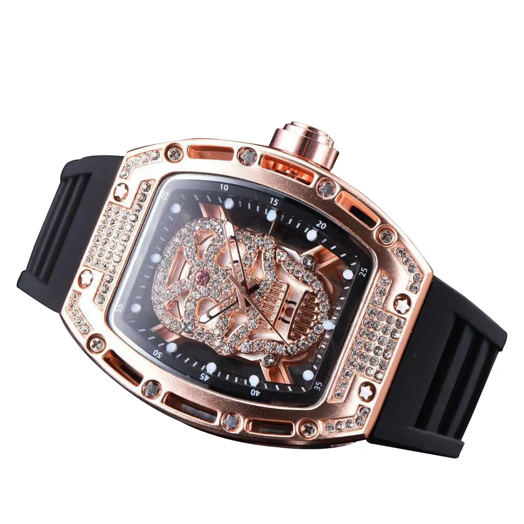 Men's Skull 3d Ghost Large Cool Dial Watches Colorful Laser - Temu