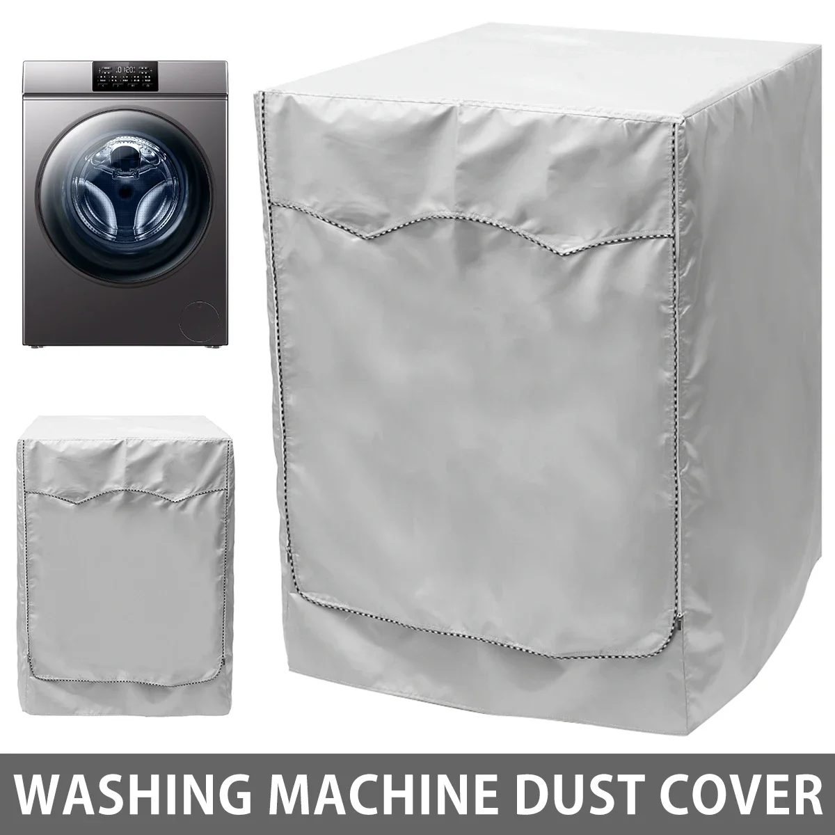 Description Picture 3 of itemWasher and Dryer Covers,Dustproof Front-Loading Washine Machine Cover,Sunscreen Waterproof Washing Hine Protection Zipper Design
