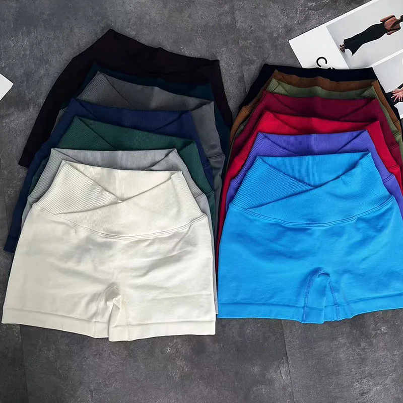 Cross Waist Seamless High Waist Gym Push Up Fitness Sports Shorts Women Cycling Yoga Butt Lifting Short sports shorts,running shorts,yoga shorts,workout shorts,seamless shorts