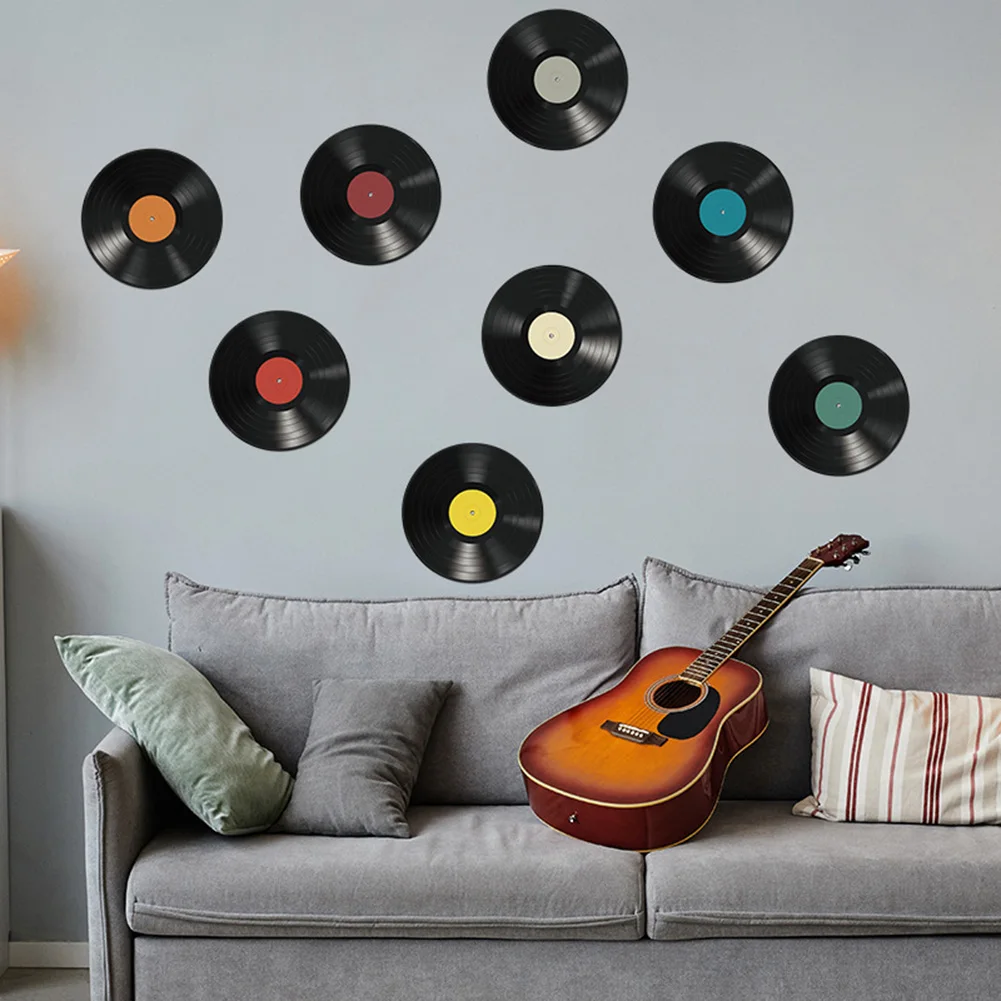 1 Set Vinyl Records Wall Stickers Record Decor Decal Music Aesthetic Signs Mural Home Restaurant Bar House Decoration Stickers