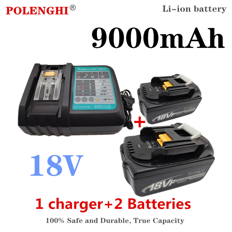 18V 9000Mah Sostituisce Makita Per Sostituire La Batteria Lxt Bl1860B Bl1860 Bl1850 Batteria Ricaricabile Agli Ioni Di Litio + Caricabatterie