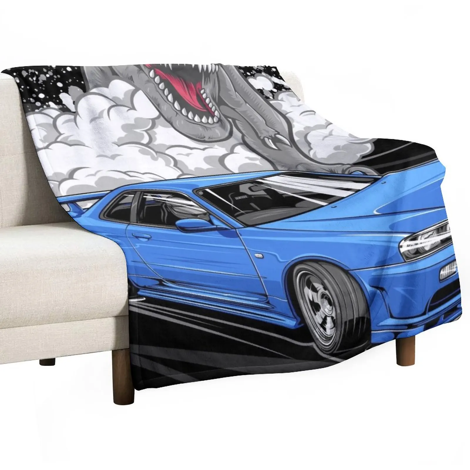 

Skyline R34 GTR Throw Blanket Weighted Blanket Furry Blanket Luxury Throw Blanket Blankets For Sofas