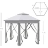 Gazebo 13' X 13' Pop Up Canopy, Hexagonal Canopy Shelter With 6 Zippered Mesh, Event Tent With Strong Steel Frame For Canopy 4