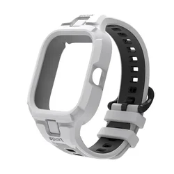 Sport Strap Soft TPU Wristband Replacement Silicone Watchband for Smartwatch Accessories (White Black)