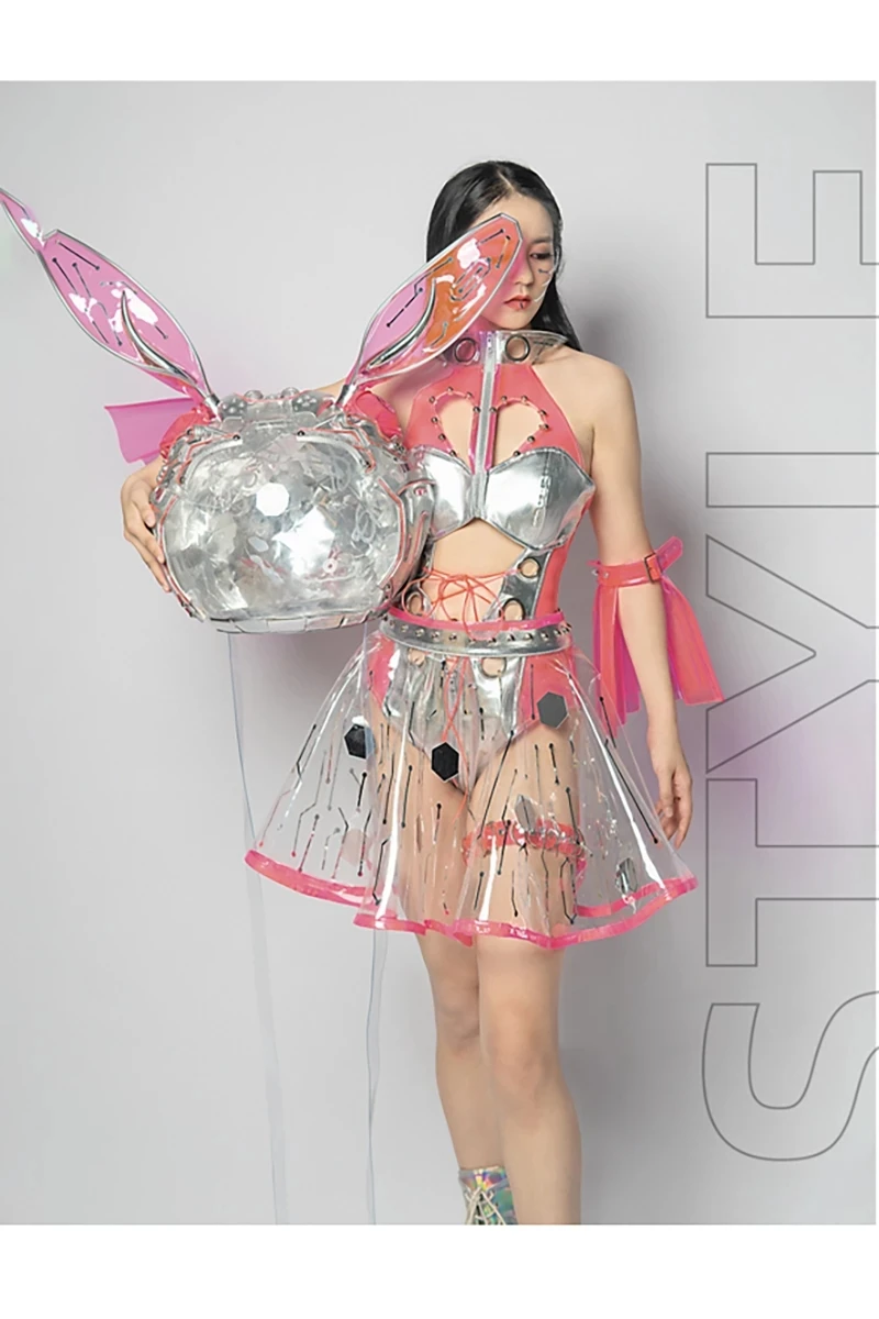 Singer Cyberpunk Futurism Rave Outfit 
