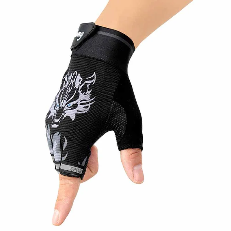 

Anti Slip Shock Breathable Half Finger Gloves Children Half Finger Gloves Breathable Cycling Gloves Bicycle Gloves Bike Gloves