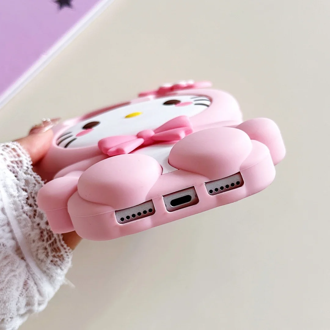 Bowknot Kitty Cat 3D Silicone Soft Phone Case - Protective Cover