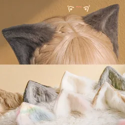 Lolita-tocado de Cosplay con orejas de gato, corbatas para el pelo, diseñador de conejito, Kawaii, liebre en la cabeza, accesorios de Anime, cabello japonés