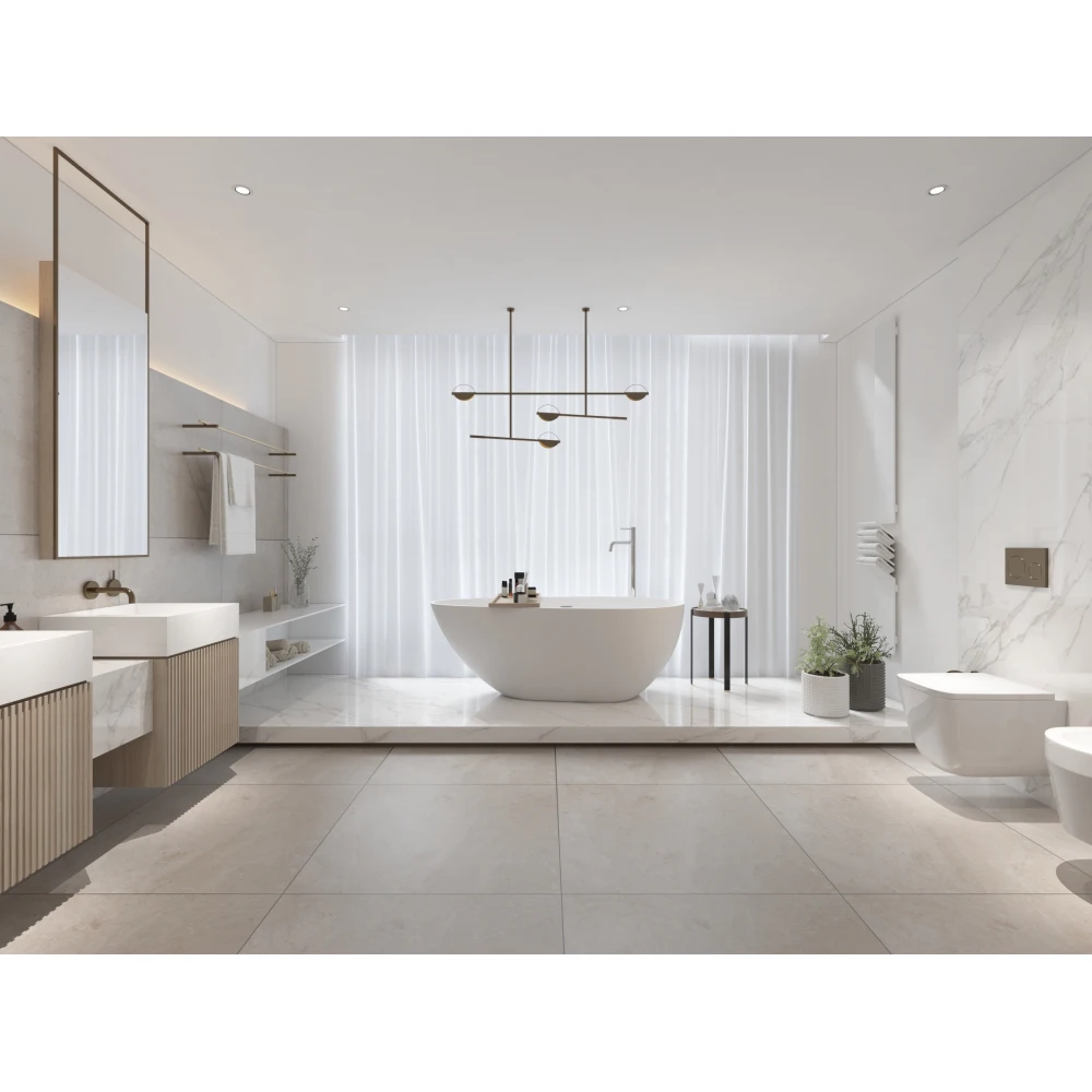 67" Freestanding Solid Surface Bathtub, Luxury Engineered Stone Resin Freestanding Soaking Bathtub with 5