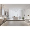 67" Freestanding Solid Surface Bathtub, Luxury Engineered Stone Resin Freestanding Soaking Bathtub with 5