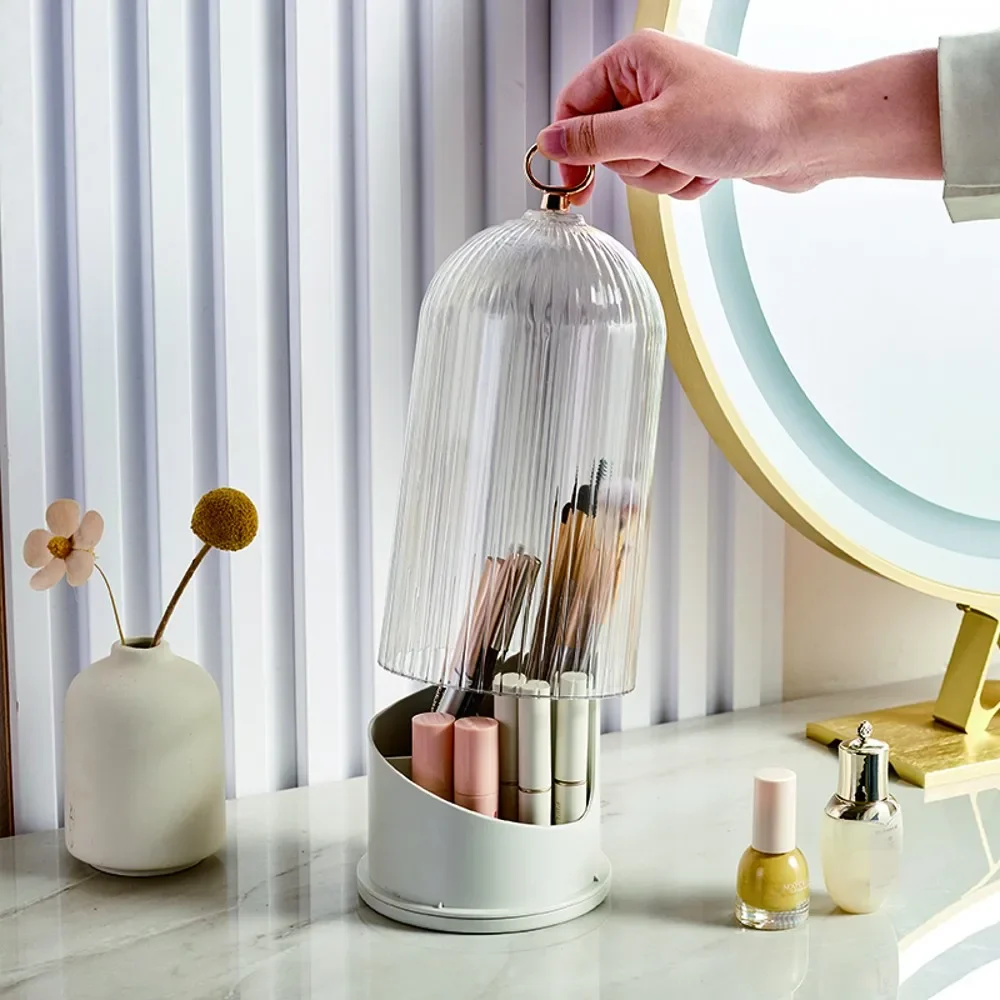 Makeup Brush Holder With Lid Makeup Tool Organizer Lid And Dust Makeup Brush Storage Nail Storage Organizer 5