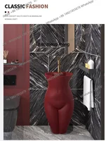 อ่างล้างหน้าทรงสูงแบบอิตาลีสีเบอร์กันดีระดับไฮเอนด์ ผสมผสานงานศิลปะและความคิดสร้างสรรค์เฉพาะตัว ตั้งแต่พื้นจรดเพดาน 5