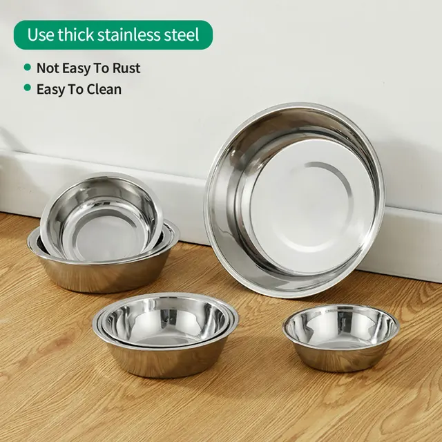 Large Capacity Dog Bowl Stainless Steel Pet Feeding Bowl Cat and Dog Food Drinking Bowl Metal Feeder Bowl Durable and Cheap 3
