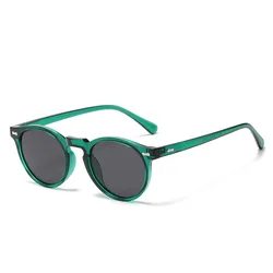 Vintage - Style Unisex Polarized Round Sunglasses - Fashionable Retro Eyewear (Green Black)