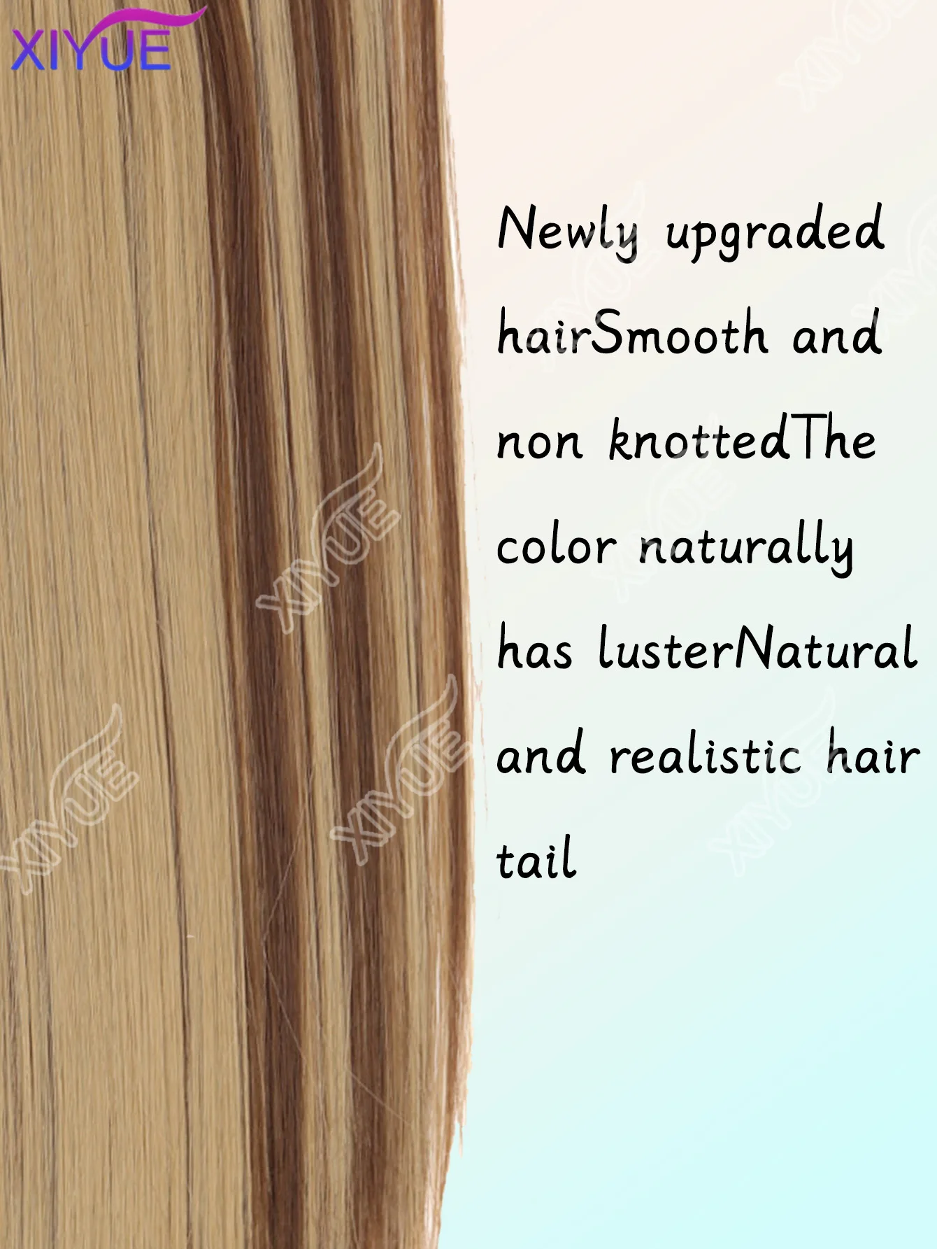 XIYUE 14Inch Synthetic 4pcs/set Short Straight Clip-In Hair Extensions Black Blonde Hairpiece Easy to Wear for Women