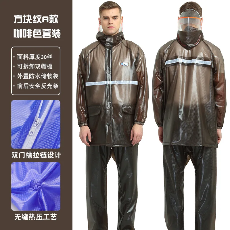 Chubasquero grueso para hombre, traje impermeable dividido para adulto,  chaqueta ligera para motocicleta, pantalones de lluvia para viajes de  senderismo al aire libre - AliExpress