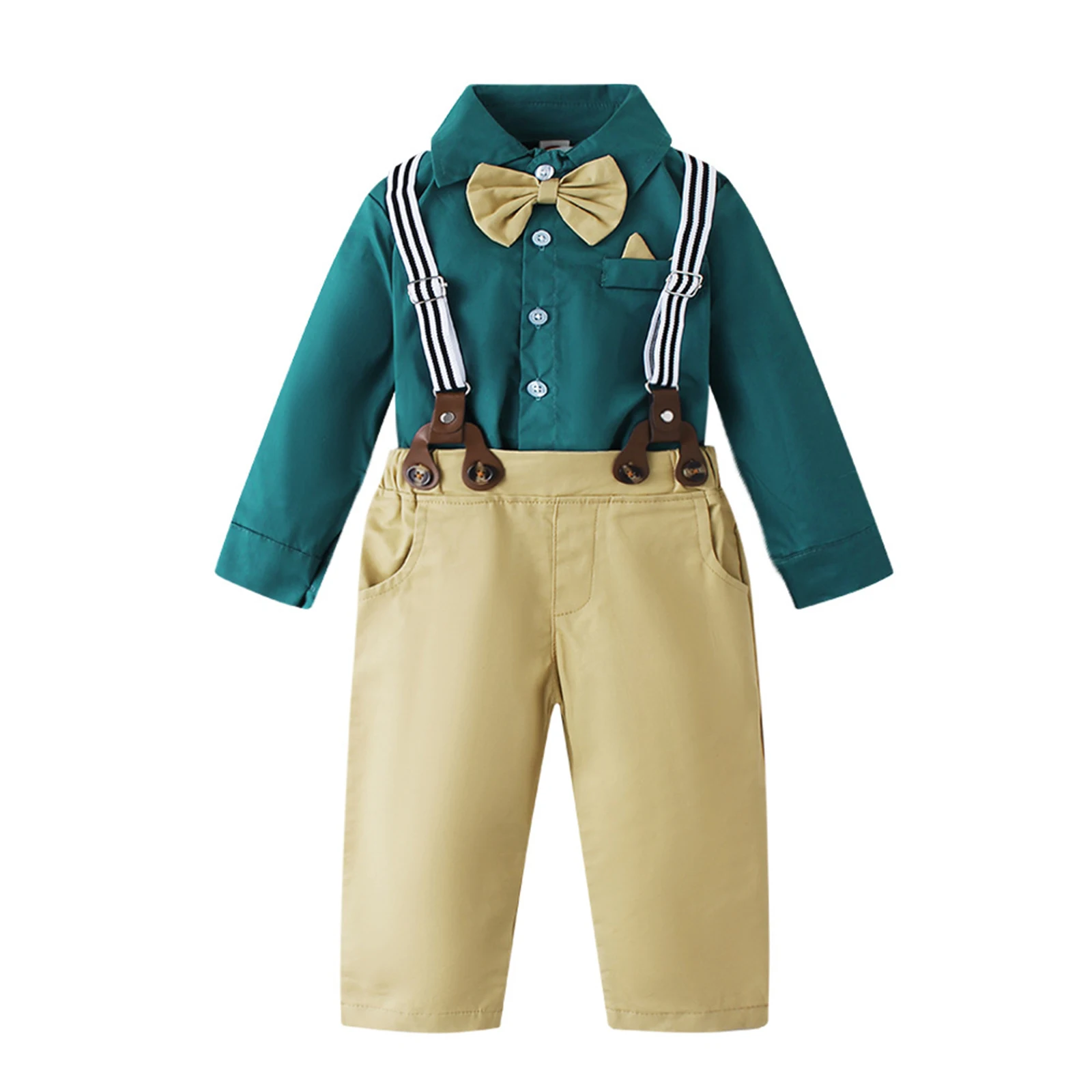 Kids Boys Gentleman Birthday Party Outfits Long Sleeve Clothes Sets for Formal Occassion Wedding Babys Christening Formal Suit