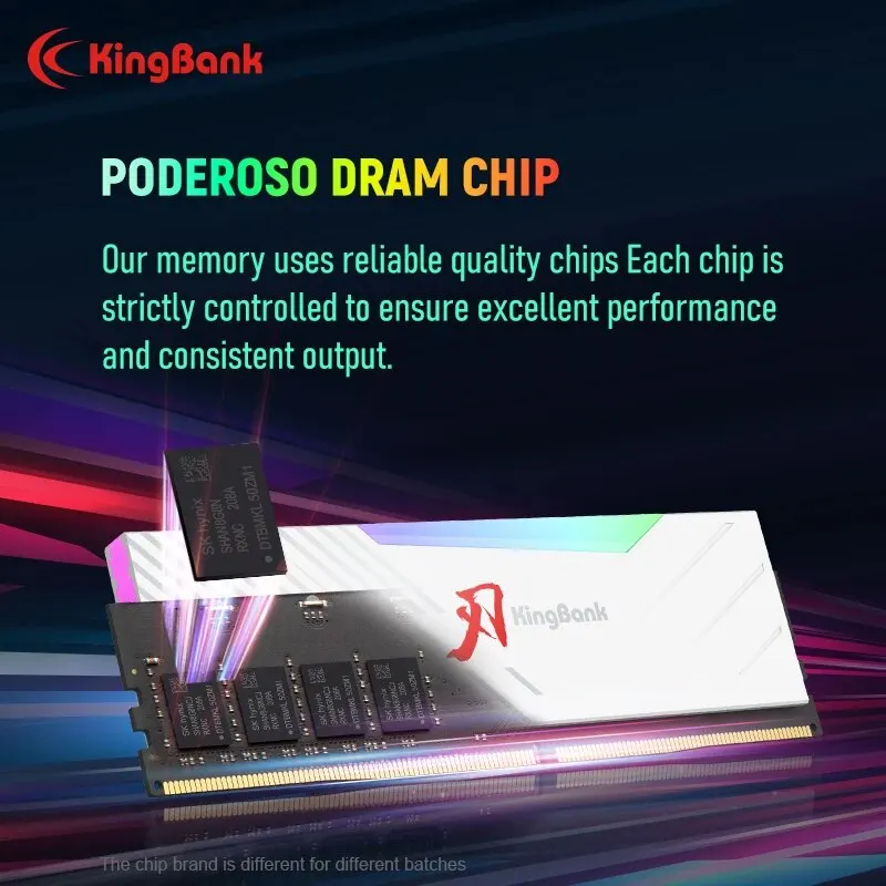 KingBank DDR4 DDR5 RGB 메모리 3600 4000 6000 6400MHz 8GBx2 16GBx2 32GBx2 64GB 오리지널 칩 듀얼 채널 멋진 데스크탑 램