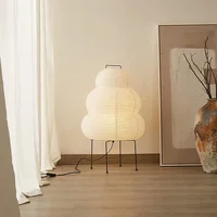 Japanese Design Akari Noguchi Yong Table Lamp White Rice Paper Decorative Desk Lights for Bedroom Living/Dining Room Study Loft 1