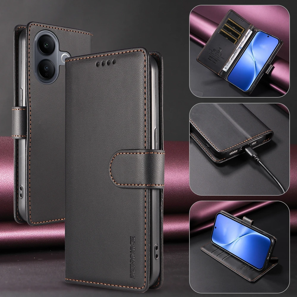 Magnetic RFID Blocking Leather Shockproof Case Cover