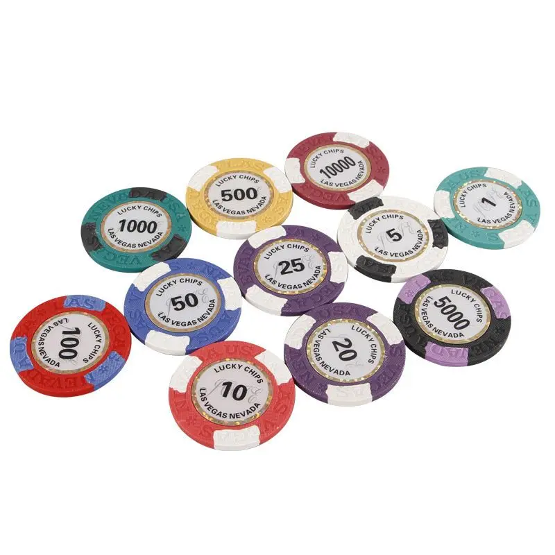 Poker Chips 10 Pcs Phnom Penh Vintage Las Vegas Clay Chip Baccarat Casino Coin Entertainment Game Texas Poker Chip Poker Kit
