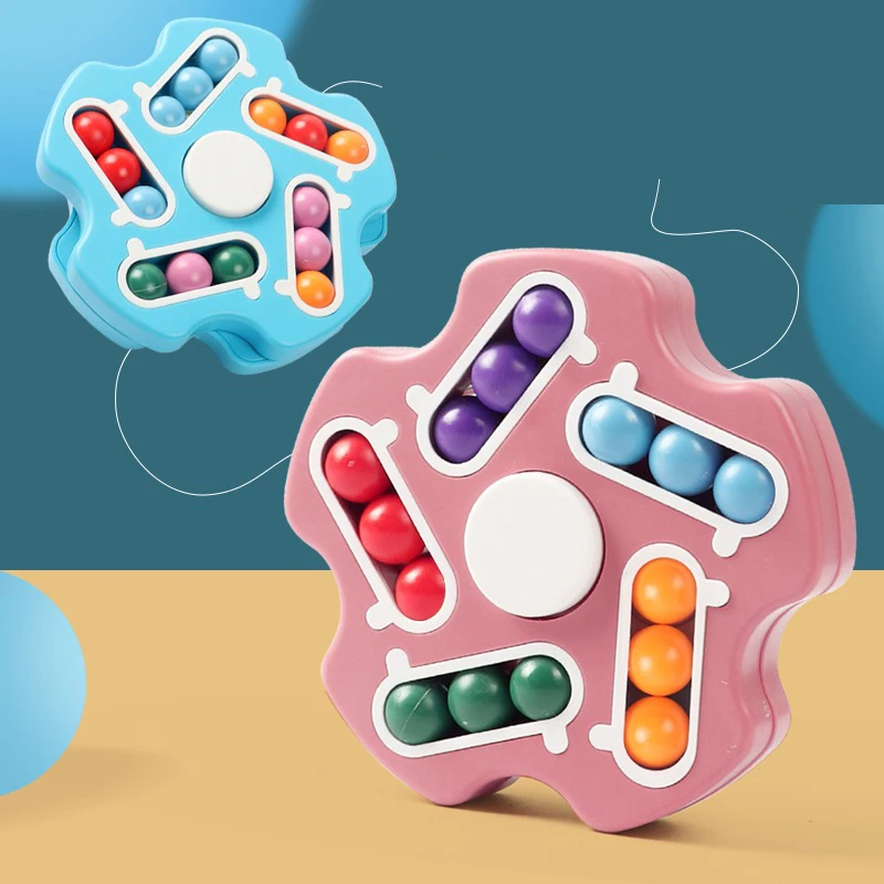 

Rotating Magic Bean Cube Fingertip Gyroscope Disk Spinner Educational Toys Children Kids Aldult Decompression Game
