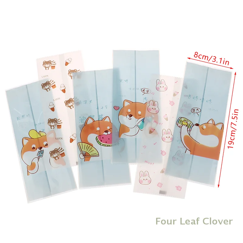 100pcs Food Grade Ice Cream Bags Disposable Plastic Popsicle Protective Cover Storage Cartoon Ice Popsicle Packing Bag DIY