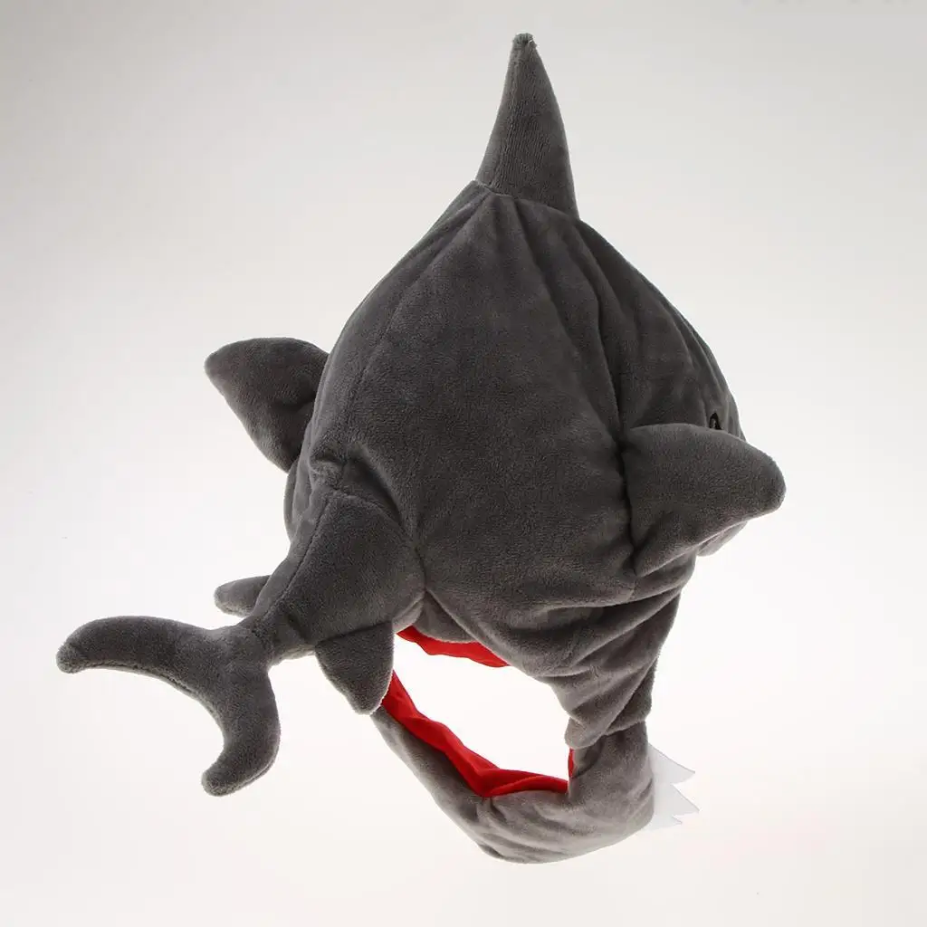 

Забавная серая плюшевая мультяшная шапочка в виде акулы животных фотореквизит для праздничного костюма