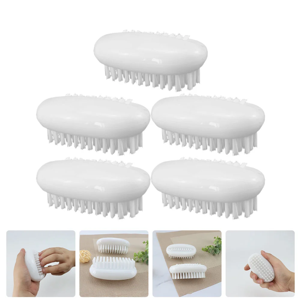 

Lurrose Pedicure Tools 5Pcs Nail Brushes Oval Fingernail Scrub Cleaning Brushes Double Sided Pedicure Brush Nails Cleaner