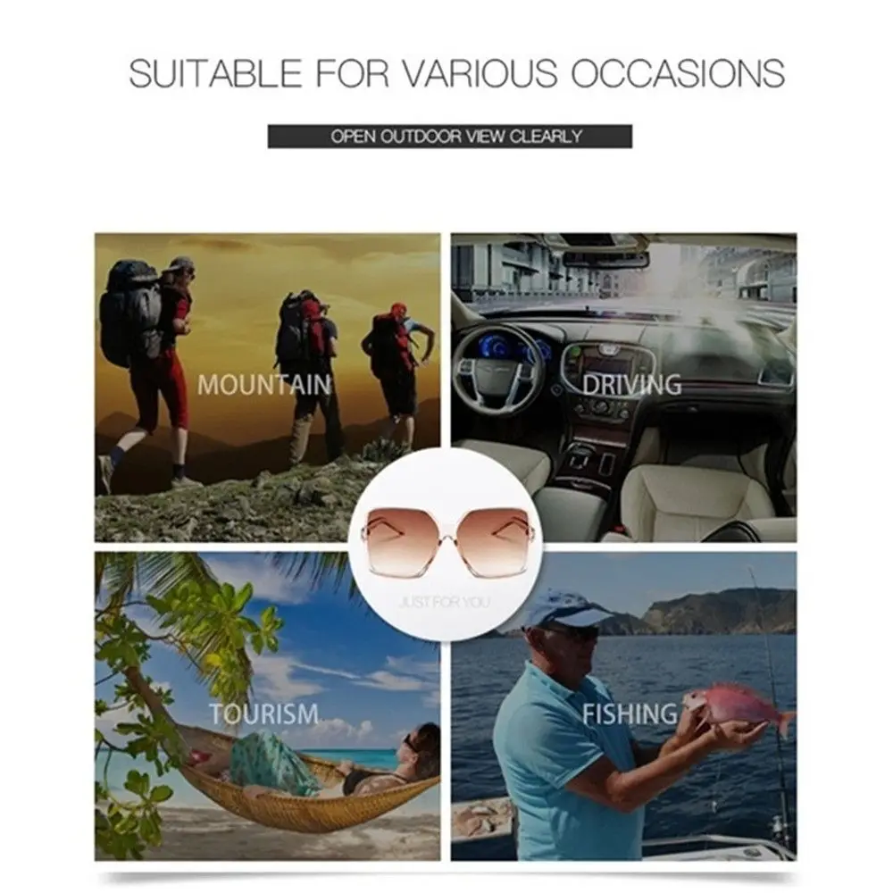 Oversized Square Sunglasses for Women and Men UV Protection Eyeglasses Retro Big Frame Sun Glasses Fashion Shades