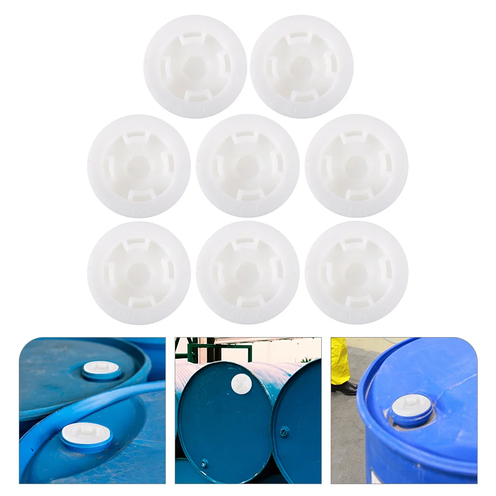 

8 Pcs Chemical Barrel Cover Oil Caps Plug Drum Seal Bung Water Gallon with Hat Plastic Lids