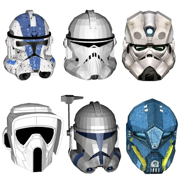 Clone Helmet 1:1 Wearable Love Fantasy Paper Model Diy Handmade Educational Toys Ornaments 2