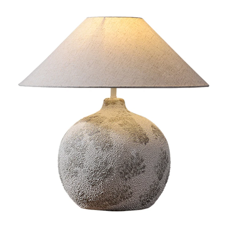 

Wabi Sabi Series Ceramics Table Light Japanese Retro Art Fabric Lampshade Table Lamps For Home Hotel Bedroom Tea Room Room Deco