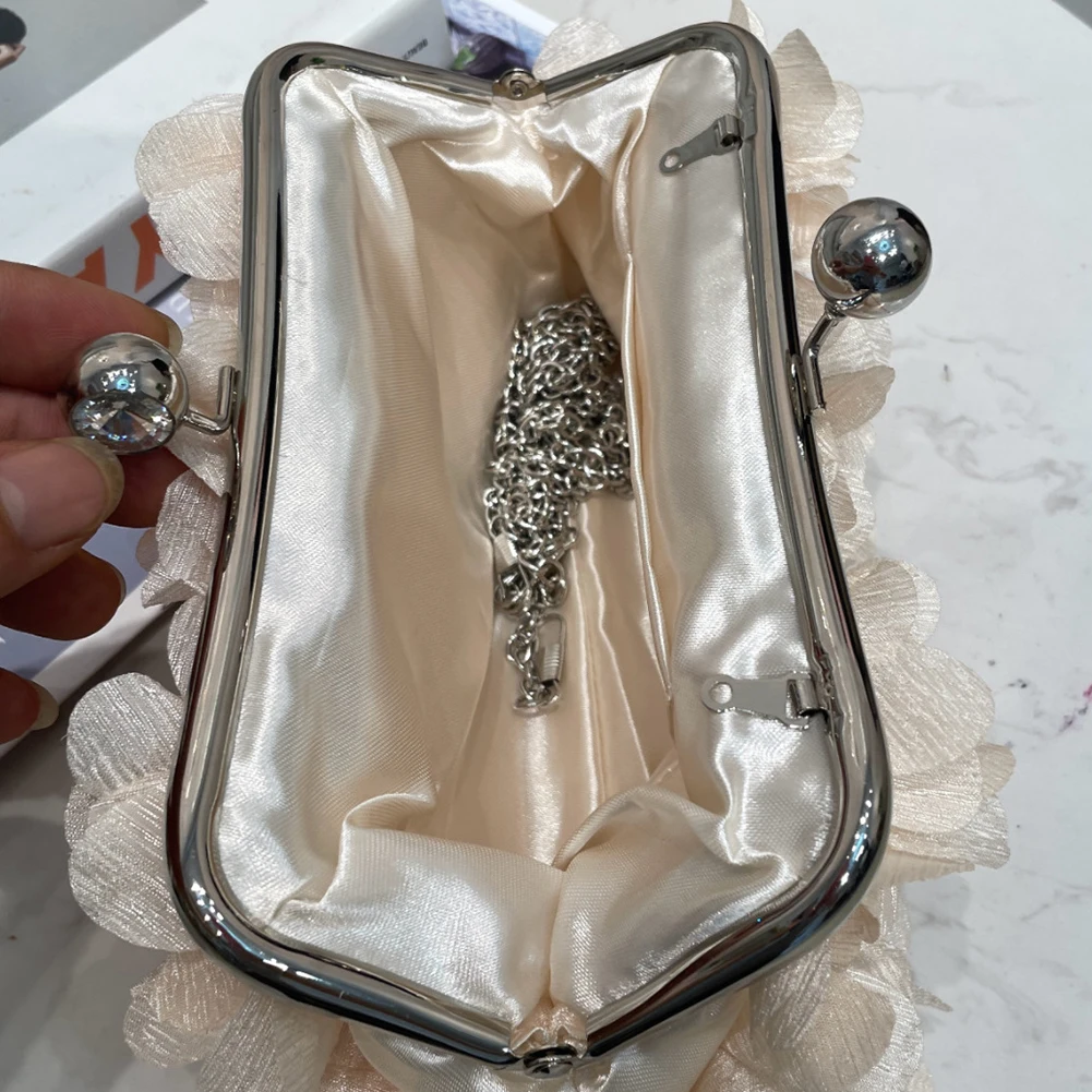 Flower Evening Clutch Purse Fashion Floral Evening Bags Solid Color Elegant Handbag Stylish Crossbody Bag Wedding Party Bag