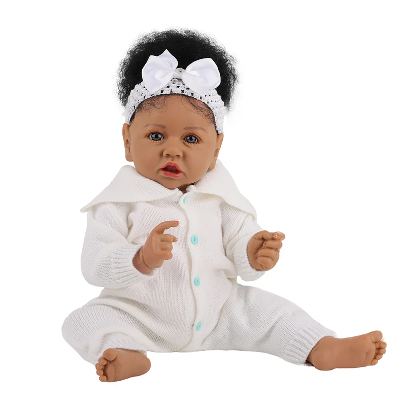 Poupée bébé noire aux cheveux bouclés pour enfant, fille afro-américaine,  toucher réaliste, jouet de Noël - AliExpress