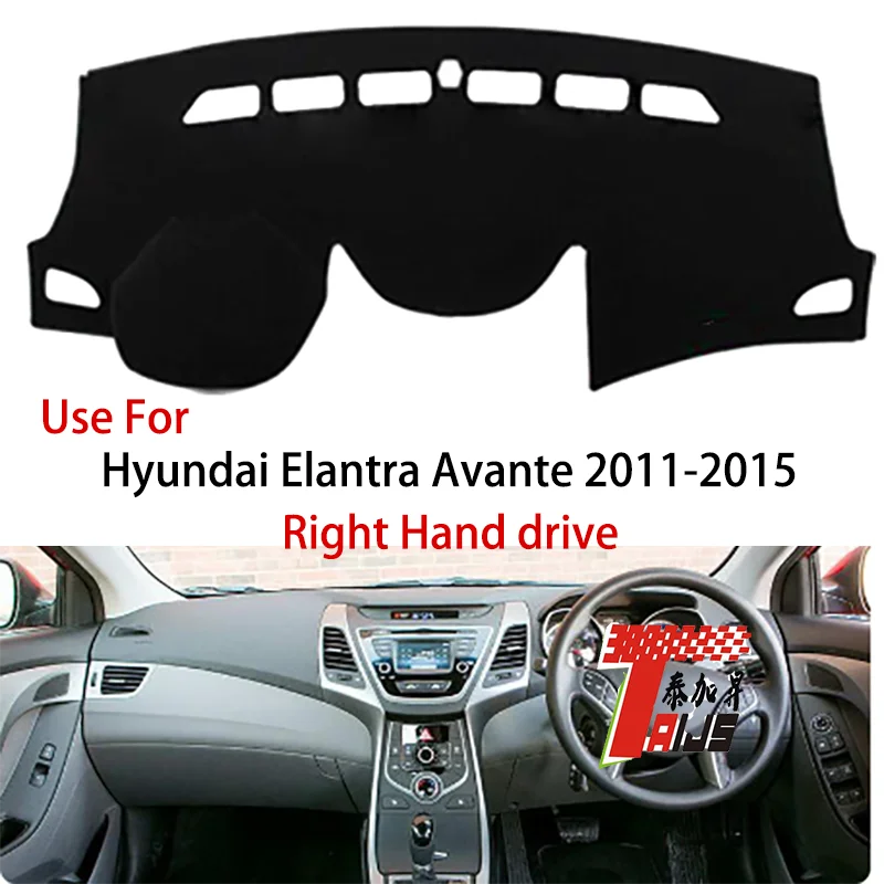 

TAIJS factory Sun protection high-end Suede dashboard cover for Hyundai Elantra Avante 2011-2015 Right hand drive hot selling